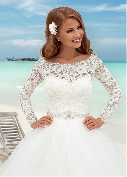 romantic lace ball gown wedding dresses off the shoulder long sleeves sweep train bridal gowns pleats tulle wedding gowns plus size cheap, White
romantic lace ball gown wedding dresses off the shoulder long sleeves sweep train bridal gowns pleats tulle wedding gowns plus size cheap, White