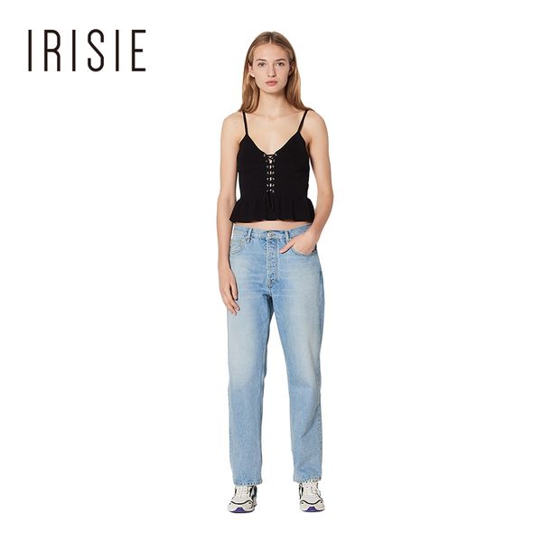irise women 2018 new arrival casual solid black spaghetti strap knitted cami lace up v neck frills hem crop tank, White
irise women 2018 new arrival casual solid black spaghetti strap knitted cami lace up v neck frills hem crop tank, White