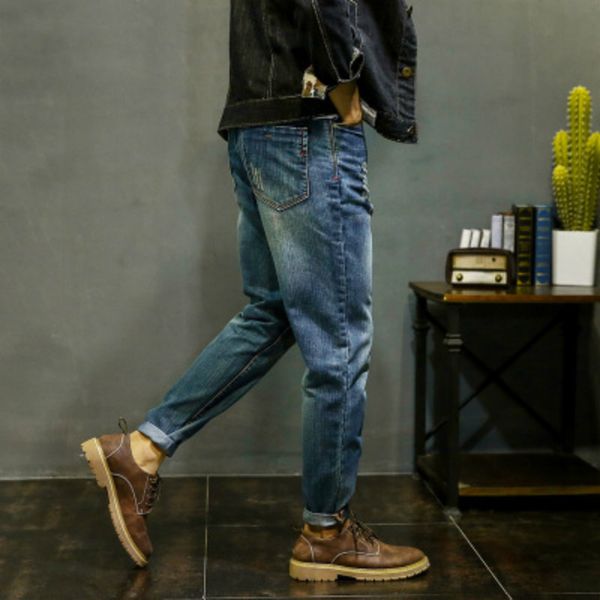 cotton jeans pants men's fashion vintage slim solid trousers 2018 autumn winter korea style plus size clothing china, Blue
cotton jeans pants men's fashion vintage slim solid trousers 2018 autumn winter korea style plus size clothing china, Blue