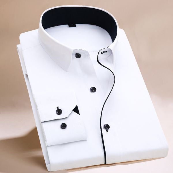 2018 new long sleeve shirt men white striped twill shirt brand clothing casual mens dress shirts camisa masculina chemise homme, White;black
2018 new long sleeve shirt men white striped twill shirt brand clothing casual mens dress shirts camisa masculina chemise homme, White;black