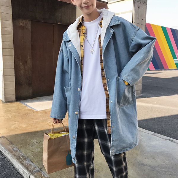 fashion casual men's denim trench coat spring and autumn new m-xl hooded loose shirt jacket blue personality youth popular, Black;brown
fashion casual men's denim trench coat spring and autumn new m-xl hooded loose shirt jacket blue personality youth popular, Black;brown
