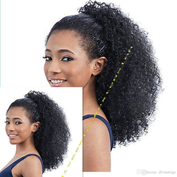 afro kinky curly clip in/on ponytail extensions human hairpieces unprocessed virgin human hair natural black
afro kinky curly clip in/on ponytail extensions human hairpieces unprocessed virgin human hair natural black