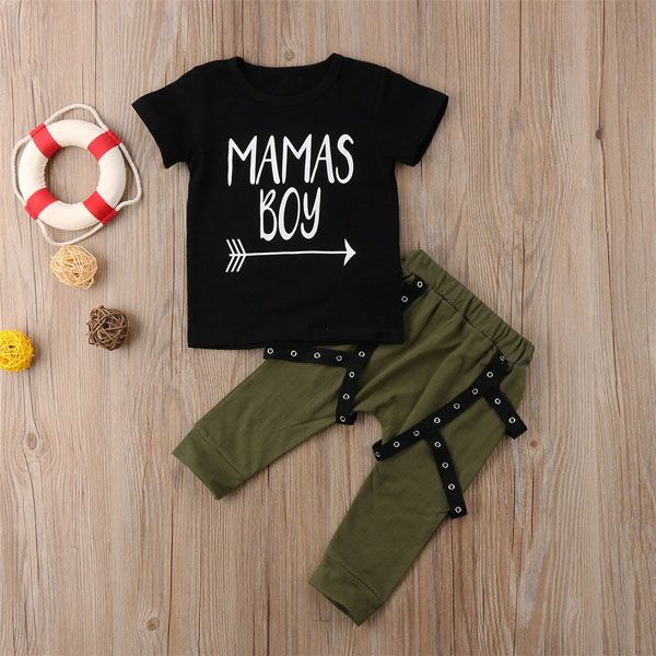 baby boys outfits children mamas boy letters print pants 2pcs/set summer suits 2018 boutique kids clothing sets, White
baby boys outfits children mamas boy letters print pants 2pcs/set summer suits 2018 boutique kids clothing sets, White
