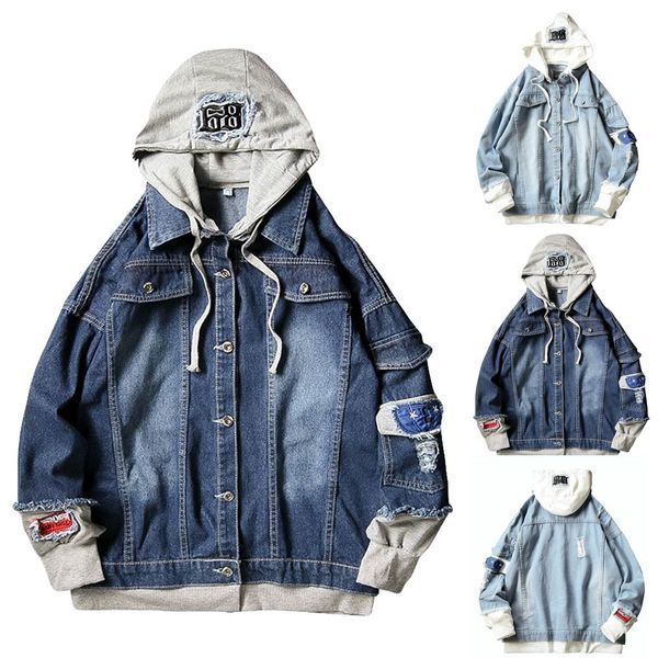 feitong men's splicing coat jackets denim printed sportswear pullover long sleeve hooded coat fashion men blouse clothes, Black;brown
feitong men's splicing coat jackets denim printed sportswear pullover long sleeve hooded coat fashion men blouse clothes, Black;brown