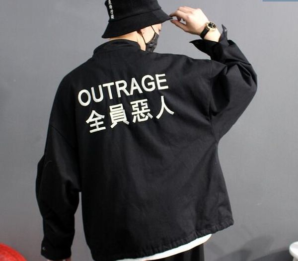 characters outrage embroidery jacket high street coats men women lovers clothing handsome loose outerwear, Black;brown
characters outrage embroidery jacket high street coats men women lovers clothing handsome loose outerwear, Black;brown