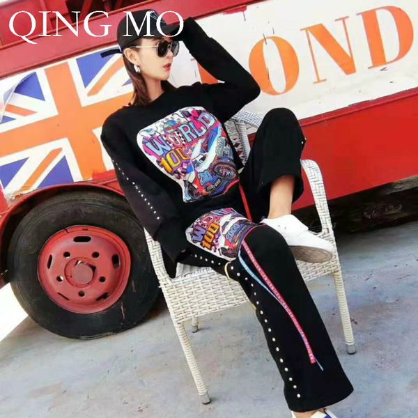 qing mo women rivet printing tassel casual suit 2018 autumn women pullover sport suit fashion loose dq0219a, White
qing mo women rivet printing tassel casual suit 2018 autumn women pullover sport suit fashion loose dq0219a, White