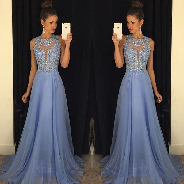 2018 lavender chiffon lace applique a line prom dresses beads crew neck long maid of bridesmaid dresses formal evening party gowns, Black
2018 lavender chiffon lace applique a line prom dresses beads crew neck long maid of bridesmaid dresses formal evening party gowns, Black