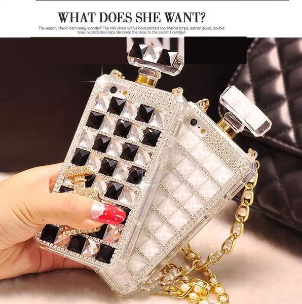 New Luxury Rhinestone Perfume Bottles Phone Case for iPhone 5 6 7 8 Case Diamonds Bling TPU Soft Phone Cover With Chain
New Luxury Rhinestone Perfume Bottles Phone Case for iPhone 5 6 7 8 Case Diamonds Bling TPU Soft Phone Cover With Chain