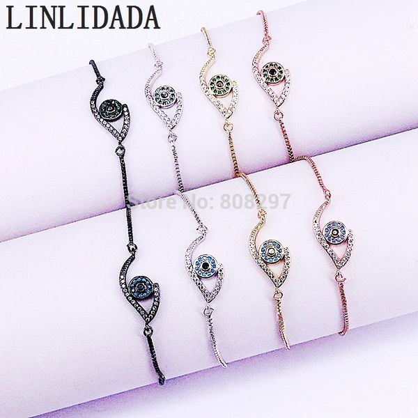 10pcs fashion eye shape zirconia charm bracelet for women men micro pave cz bracelet adjustable jewelry, Black
10pcs fashion eye shape zirconia charm bracelet for women men micro pave cz bracelet adjustable jewelry, Black