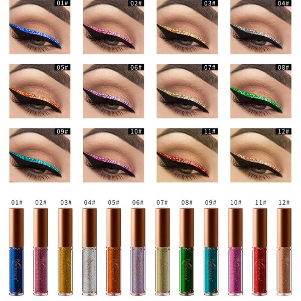 12 colors metallic colorful glitter eyeliner liquid waterproof long lasting shiny eye liner makeup shining lady eye make up
12 colors metallic colorful glitter eyeliner liquid waterproof long lasting shiny eye liner makeup shining lady eye make up
