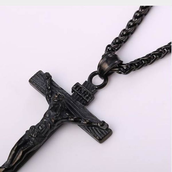 collare inri crucifix cross necklace gold/rose gold/black gun color stainless steel chain for men jewelry jesus piece p166, Silver
collare inri crucifix cross necklace gold/rose gold/black gun color stainless steel chain for men jewelry jesus piece p166, Silver