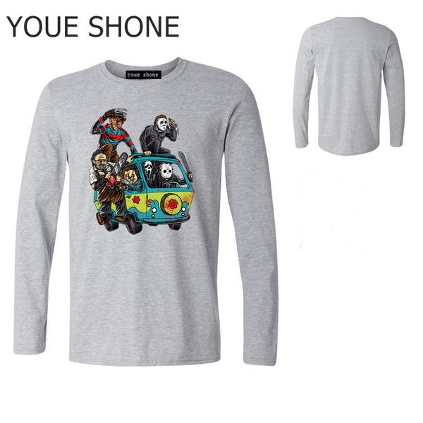 men's long sleeve tshirt the massacre machine horror t-shirt chucky jason voorhees michael myers t shirt freddy jogging basic pullover, White;black
men's long sleeve tshirt the massacre machine horror t-shirt chucky jason voorhees michael myers t shirt freddy jogging basic pullover, White;black