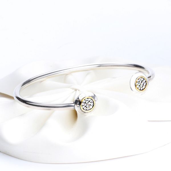 authentic 925 sterling silver cuff 18k gold bangle for women brand logo fit pandora charm beads bracelet diy jewelry, White
authentic 925 sterling silver cuff 18k gold bangle for women brand logo fit pandora charm beads bracelet diy jewelry, White