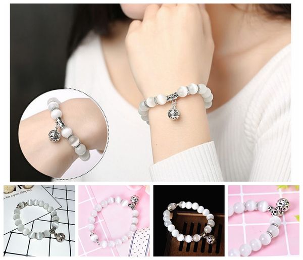 white cat eye beads bracelet with lucky pendant charms strand bracelet women fashion stone weight loss magnet, Golden;silver
white cat eye beads bracelet with lucky pendant charms strand bracelet women fashion stone weight loss magnet, Golden;silver