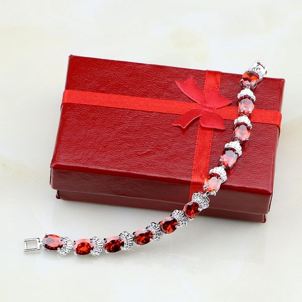 punk oval shield shaped red garnet rhinestone 925 sterling silver chain link bracelet charm vintage for women christmas gift, Black
punk oval shield shaped red garnet rhinestone 925 sterling silver chain link bracelet charm vintage for women christmas gift, Black
