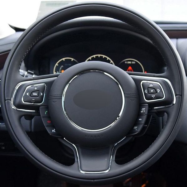 black genuine leather diy hand-stitched car steering wheel cover for jaguar xj xjl 2010-2017
black genuine leather diy hand-stitched car steering wheel cover for jaguar xj xjl 2010-2017
