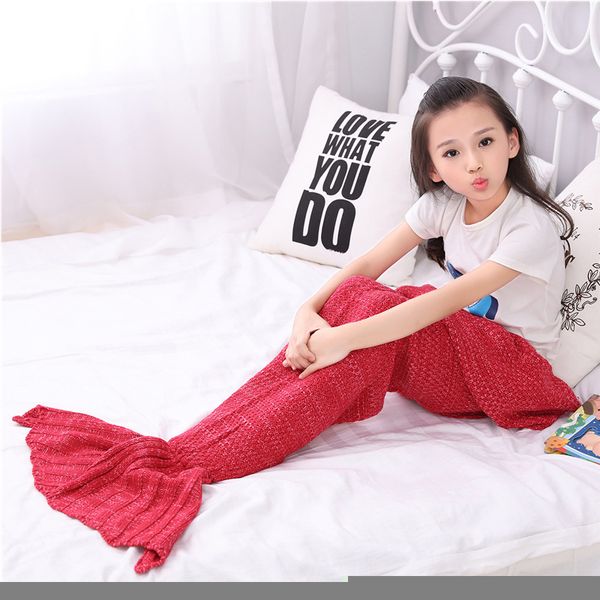 fashion knitted mermaid tail blanket autumn warm handmade crochet blanket kids throw bed wrap sofa knitted bags, Black;red
fashion knitted mermaid tail blanket autumn warm handmade crochet blanket kids throw bed wrap sofa knitted bags, Black;red