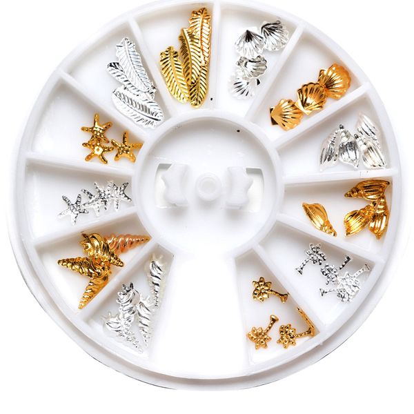 48pcs 3d nail decoration geometry plated metal nail studs manicure circle star shell leave tree stencils art decorations, Silver;gold
48pcs 3d nail decoration geometry plated metal nail studs manicure circle star shell leave tree stencils art decorations, Silver;gold