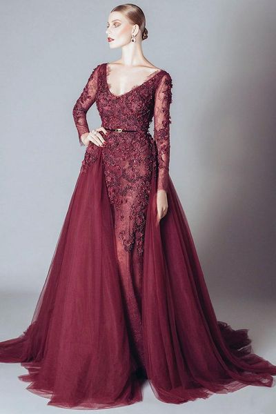 elegant backless burgundy lace formal celebrity evening dresses v neck long sleeves middle east arabic prom party gowns dh4111, Black;red
elegant backless burgundy lace formal celebrity evening dresses v neck long sleeves middle east arabic prom party gowns dh4111, Black;red