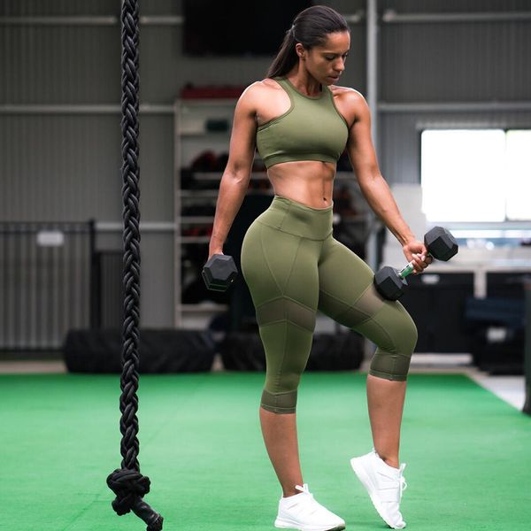 fashion women fitness gym yoga workout tank + mesh panel cropped leggings activewear set sports tracksuits, White;black
fashion women fitness gym yoga workout tank + mesh panel cropped leggings activewear set sports tracksuits, White;black