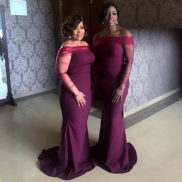 2018 mermaid bridesmaid dresses for weddings burgundy off shoulder sheer long sleeves sweep train black girls maid of honor gowns, White;pink
2018 mermaid bridesmaid dresses for weddings burgundy off shoulder sheer long sleeves sweep train black girls maid of honor gowns, White;pink