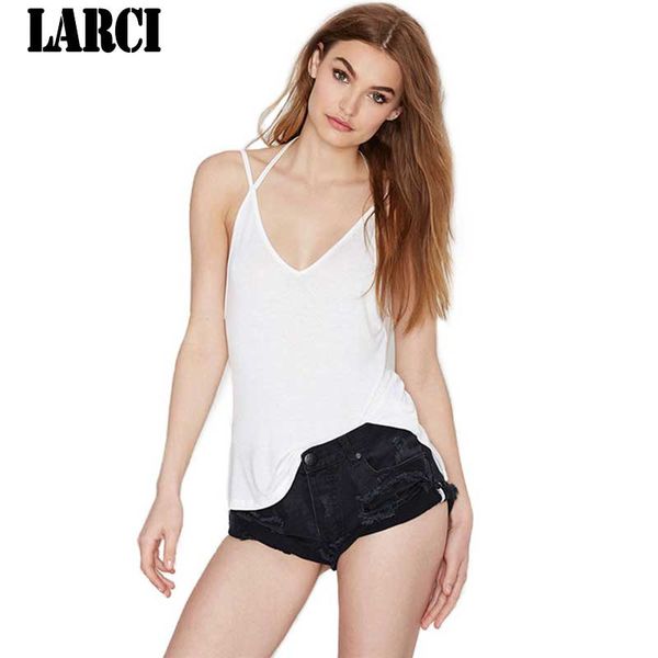 larci tank women 2017 casual and backless summer style loose sleeveless solid cotton camisole halter white e5026#
larci tank women 2017 casual and backless summer style loose sleeveless solid cotton camisole halter white e5026#