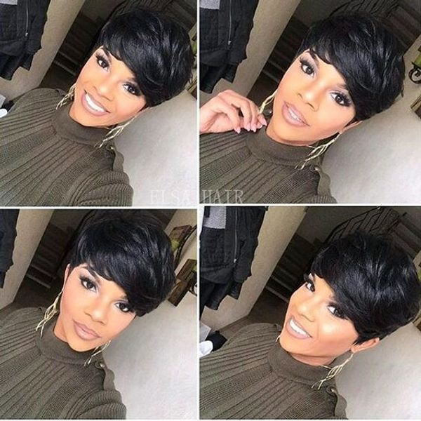 celebrity pixie cut short human hair machine made lace front wigs brazilian straight wig for black women, Black;brown
celebrity pixie cut short human hair machine made lace front wigs brazilian straight wig for black women, Black;brown