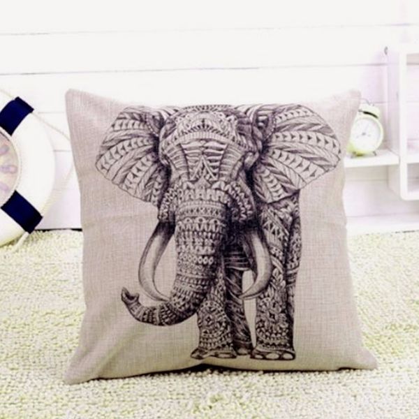 elephant flax pillow pillowcase 45 * 45cm