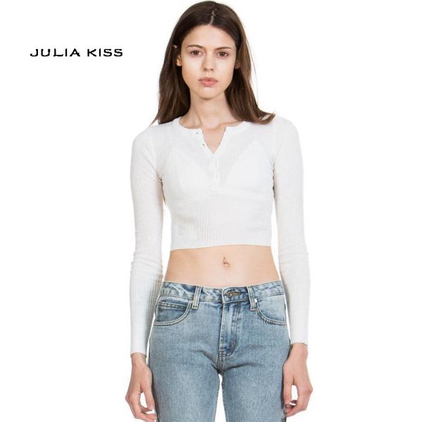 women crop sweater long sleeve slim t shirts high elastic buttons down plain crop scoop o neck striped basic tees, White
women crop sweater long sleeve slim t shirts high elastic buttons down plain crop scoop o neck striped basic tees, White