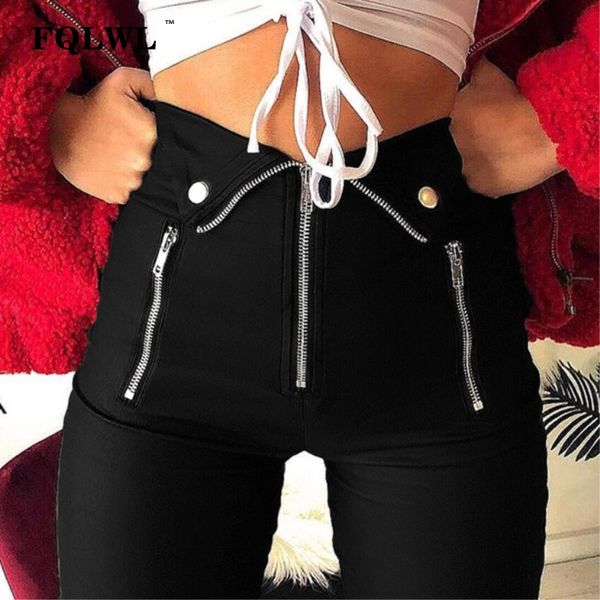 fqlwl punk high waist women pants pencil zipper black skinny pants female winter autumn streetwear women trousers, Black;white
fqlwl punk high waist women pants pencil zipper black skinny pants female winter autumn streetwear women trousers, Black;white