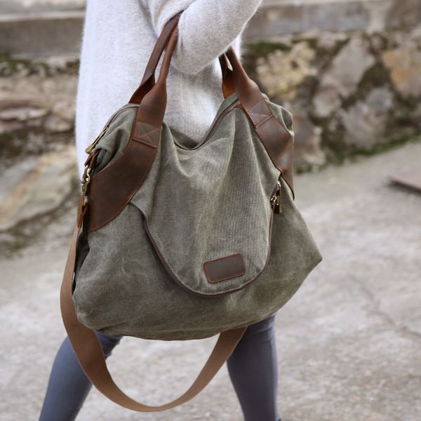 2018 large pocket casual women's handbag shoulder cross-body handbags canvas leather large capacity bags for women d18102303
2018 large pocket casual women's handbag shoulder cross-body handbags canvas leather large capacity bags for women d18102303