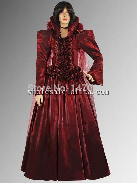 custom made 16/17th century medieval italian renaissance burgundy silk "princess" dress, Black;red
custom made 16/17th century medieval italian renaissance burgundy silk "princess" dress, Black;red