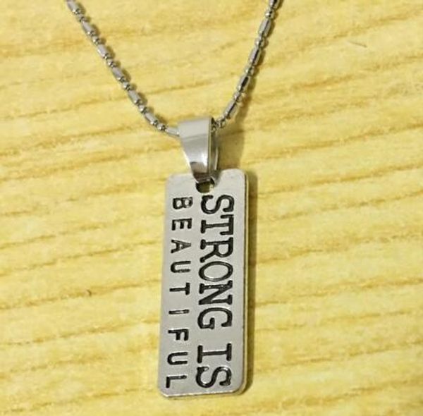 10pc/lot new arrival strong is beautiful necklace gym fitness workout gift exercise crossfit lover jewelry drop shipping, Silver
10pc/lot new arrival strong is beautiful necklace gym fitness workout gift exercise crossfit lover jewelry drop shipping, Silver