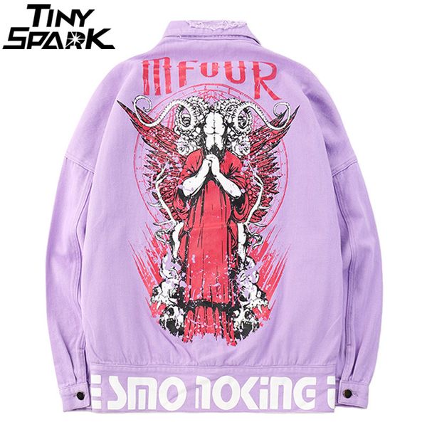 hip hop violet denim bomber jackets vintage devil ripped holes jeans jacket streetwear autumn 2018 mens distressed denim jacket, Black;brown
hip hop violet denim bomber jackets vintage devil ripped holes jeans jacket streetwear autumn 2018 mens distressed denim jacket, Black;brown
