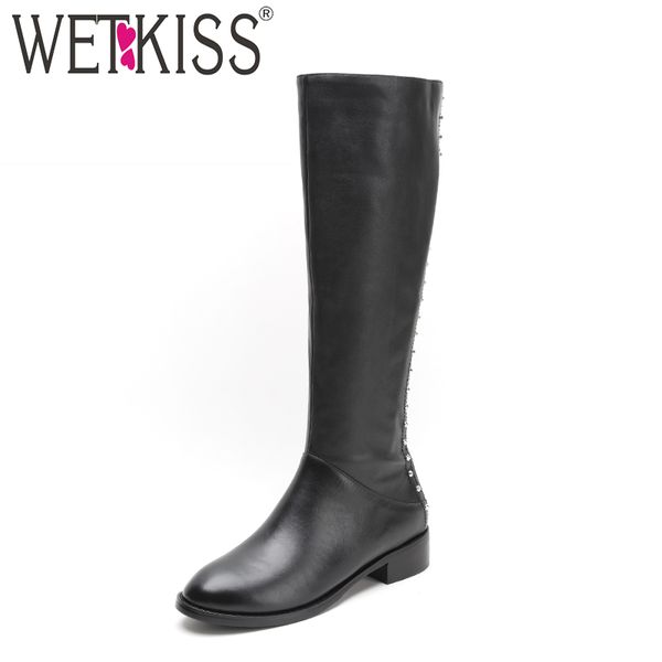 wetkiss thick heels women knee high boots zip round toe footwear rivet leather female boot riding shoes woman winter 2018 new, Black
wetkiss thick heels women knee high boots zip round toe footwear rivet leather female boot riding shoes woman winter 2018 new, Black