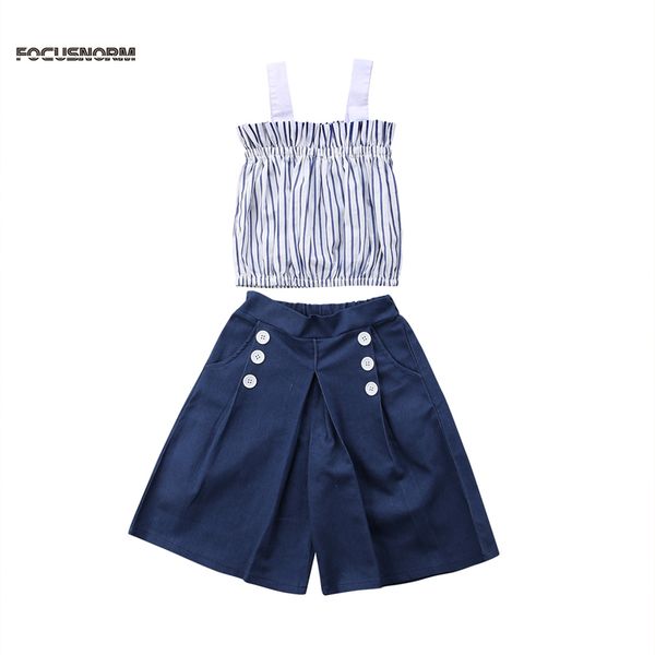 fashion kid baby girls summer 2pcs vertical striped ruched vest loose denim leg wide pants outfit 1-6y girls, White
fashion kid baby girls summer 2pcs vertical striped ruched vest loose denim leg wide pants outfit 1-6y girls, White