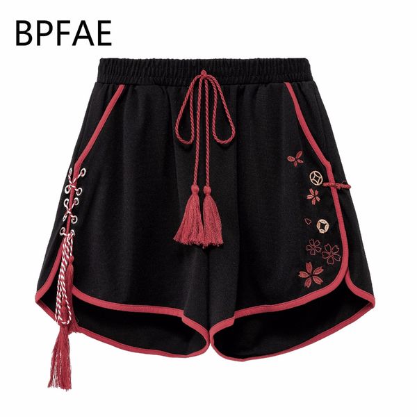 2018 new women harajuku sakura embroidery side lace up tassel drawstring elastic waist shorts japanese style casual short pants, White;black
2018 new women harajuku sakura embroidery side lace up tassel drawstring elastic waist shorts japanese style casual short pants, White;black