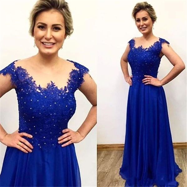 2018 New Simple Royal Blue Chiffon Scoop Neck A Line Evening Dresses Cap Sleeves Lace Appliques Beaded Long Prom Party Dresses Gowns, Black;red
2018 New Simple Royal Blue Chiffon Scoop Neck A Line Evening Dresses Cap Sleeves Lace Appliques Beaded Long Prom Party Dresses Gowns, Black;red