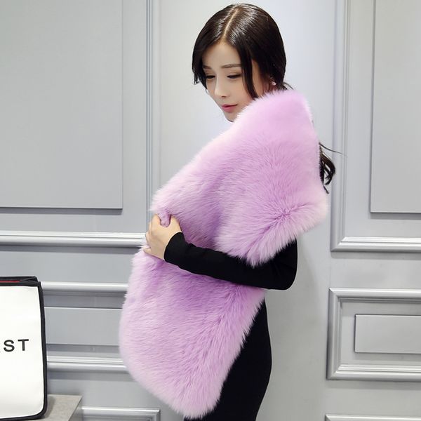 2016 new fur cape fur collar design long scarf muffler female cape scarf cloak coat, Black
2016 new fur cape fur collar design long scarf muffler female cape scarf cloak coat, Black