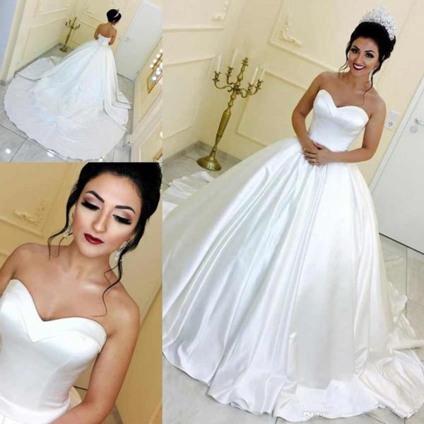 New Elegant Ball Gown Wedding Dresses White Sweetheart Sweep Train Bridal Gowns Custom Made Wedding Gowns
New Elegant Ball Gown Wedding Dresses White Sweetheart Sweep Train Bridal Gowns Custom Made Wedding Gowns