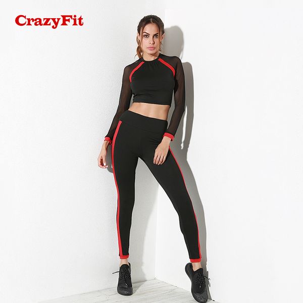 crazyfit 2018 sport clothing female mesh long sleeve black red patchwork yoga set crop leggings fitness gym sports suit, White;red
crazyfit 2018 sport clothing female mesh long sleeve black red patchwork yoga set crop leggings fitness gym sports suit, White;red