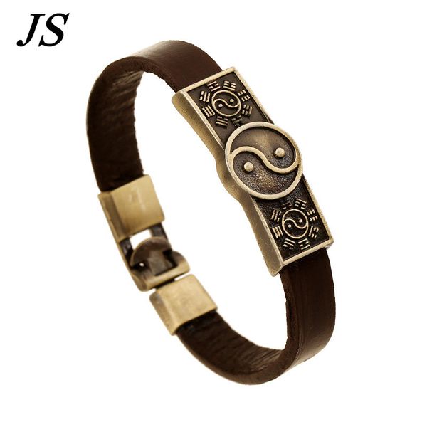 js male steampunk yin yang bracelet female charm tai chi leather braslet man fashion women jewellery vintage pulsera lb087, Golden;silver
js male steampunk yin yang bracelet female charm tai chi leather braslet man fashion women jewellery vintage pulsera lb087, Golden;silver