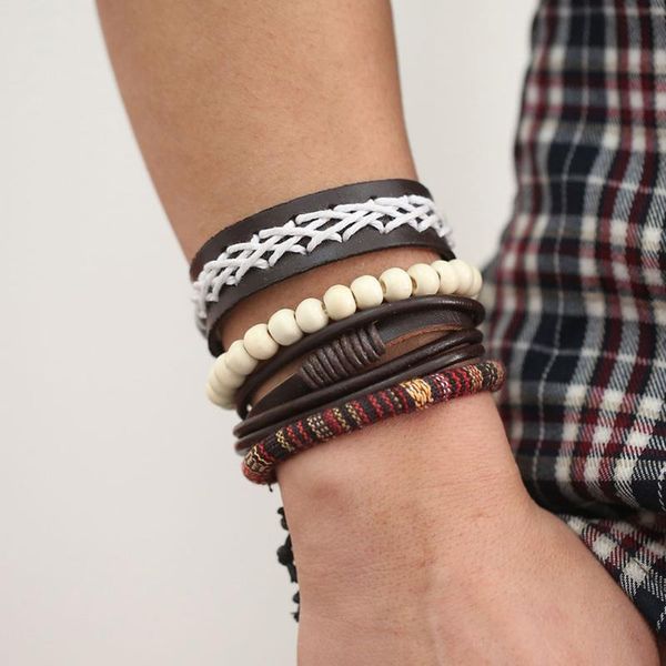 men boho beaded bracelet leather bracelet vintage retro women pulseira masculina punk jewelry handmade men, Golden;silver
men boho beaded bracelet leather bracelet vintage retro women pulseira masculina punk jewelry handmade men, Golden;silver