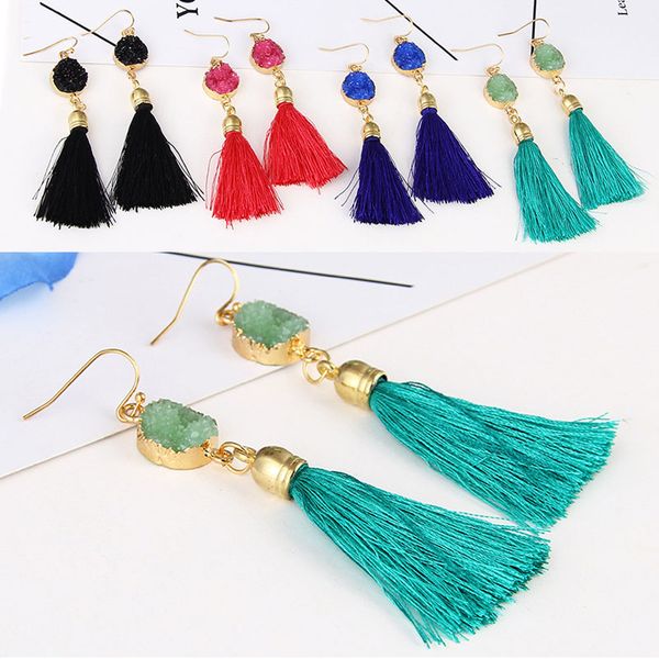 2018 tassel resin earring gold ear hook women dangle earrings 4 colors vintage style crystal dangle ear stud fashion jewelry wholesale g600q, Silver
2018 tassel resin earring gold ear hook women dangle earrings 4 colors vintage style crystal dangle ear stud fashion jewelry wholesale g600q, Silver