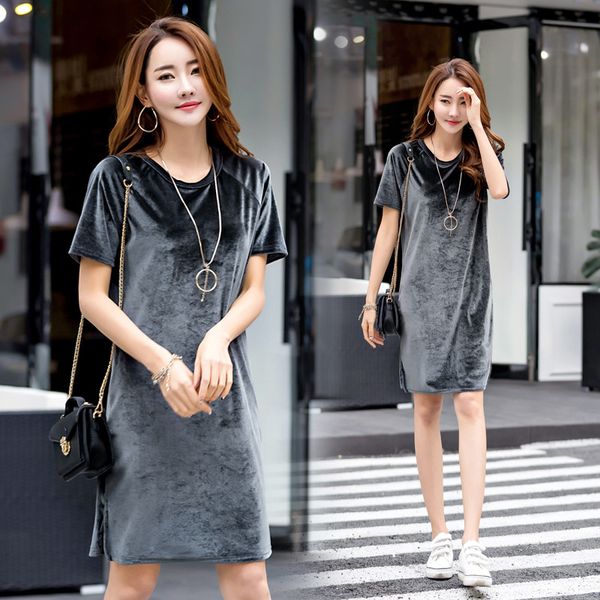 new 2018 summer dress o-neck short sleeve velour women dresses female long tunic dress fashion brand velvet dresses vestidos, White;black
new 2018 summer dress o-neck short sleeve velour women dresses female long tunic dress fashion brand velvet dresses vestidos, White;black