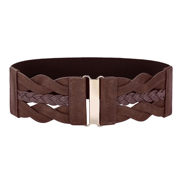 women ladies girls fashion wide braided polyurethane leather black stretchy elastic waist belt waistband elastic waist belt, Black;brown
women ladies girls fashion wide braided polyurethane leather black stretchy elastic waist belt waistband elastic waist belt, Black;brown