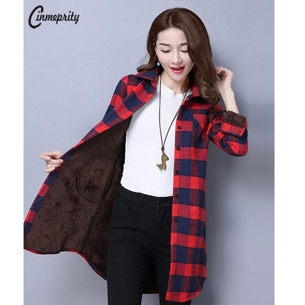 cinmeprity 2017 new winter thick warm plaid women blouse casual plus size 5xl cotton ladies shirt mother clothing present, White
cinmeprity 2017 new winter thick warm plaid women blouse casual plus size 5xl cotton ladies shirt mother clothing present, White