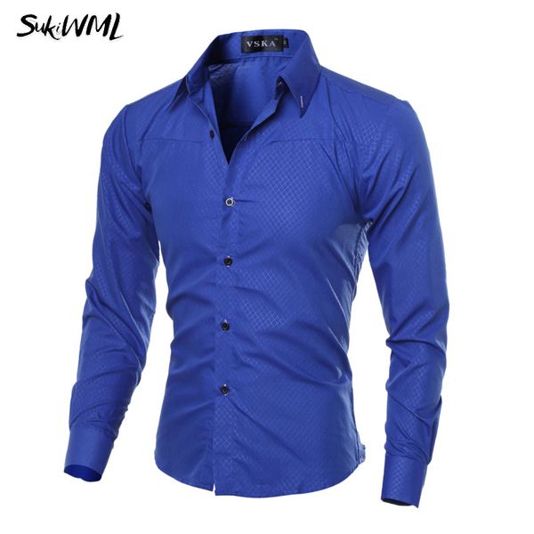sukiwml men dress shirt 2018 fashion new brand casual shirt for men long sleeves slim fit plaid shirts plus asian size -5xl, White;black
sukiwml men dress shirt 2018 fashion new brand casual shirt for men long sleeves slim fit plaid shirts plus asian size -5xl, White;black