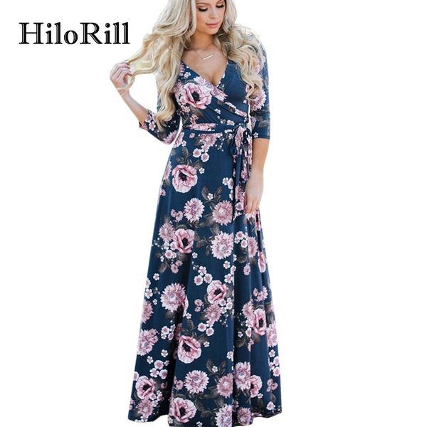 hilorill women dress elegant long summer dress v-neck floral print bodycon maxi dresses boho beach rockabilly vestido, Black;gray
hilorill women dress elegant long summer dress v-neck floral print bodycon maxi dresses boho beach rockabilly vestido, Black;gray