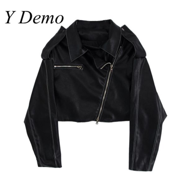 y demo pu leather jacket for women fashion long sleeve clothing student loose short coat, Black;brown
y demo pu leather jacket for women fashion long sleeve clothing student loose short coat, Black;brown